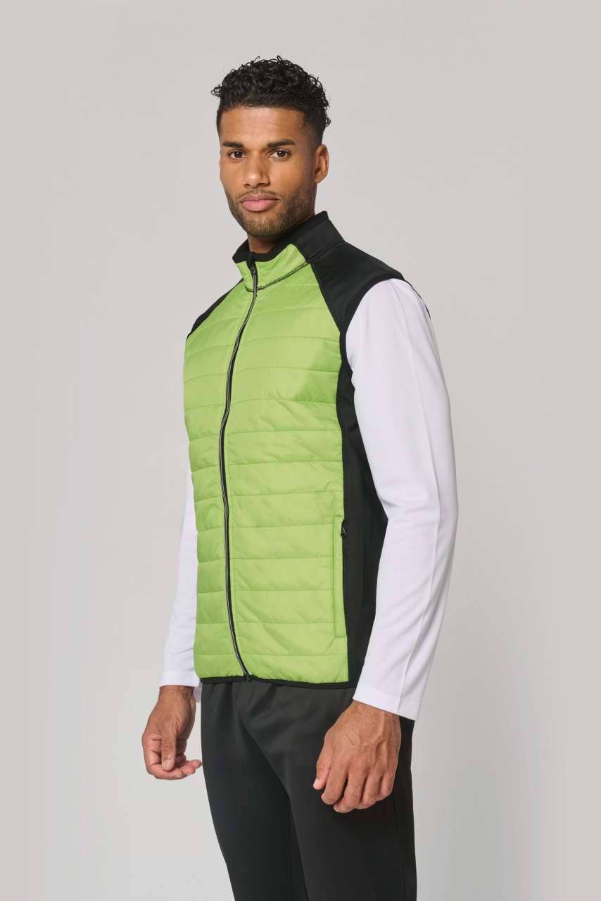DUAL-FABRIC SLEEVELESS SPORTS JACKET