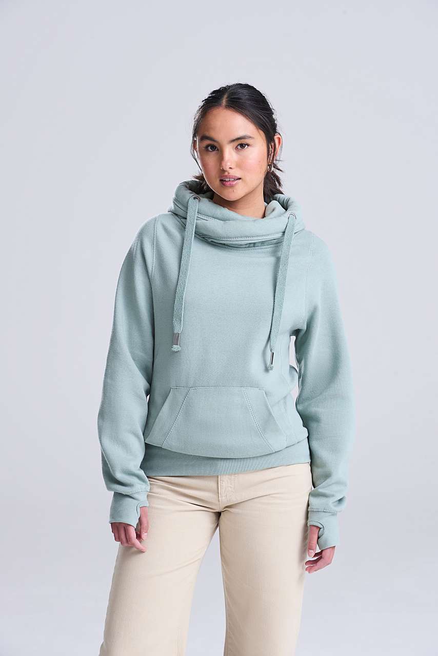 CROSS NECK HOODIE