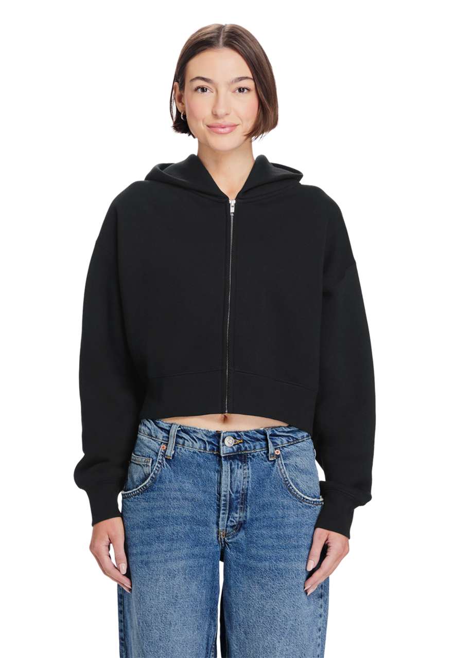 WOMENS RELAXED CROP ZIP